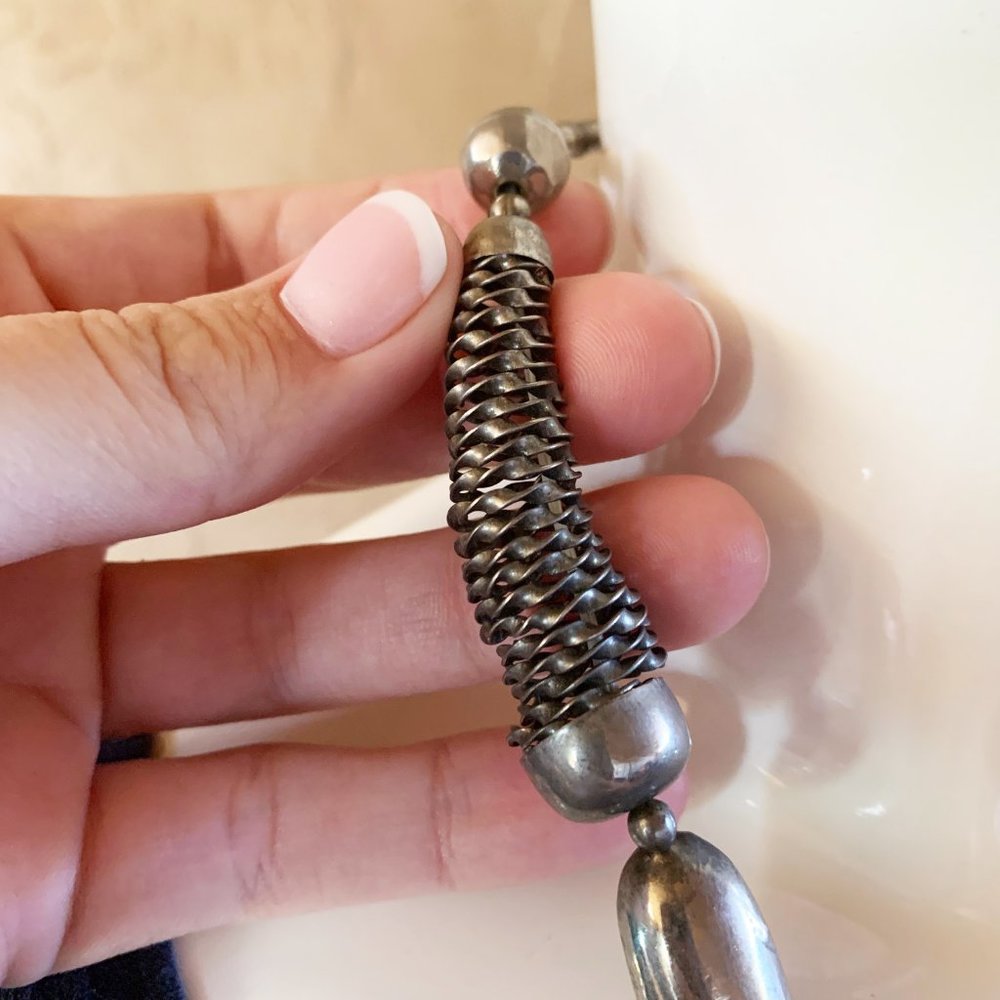 Artisan Vtg Hammered Pineapple Statement Necklace - image 5